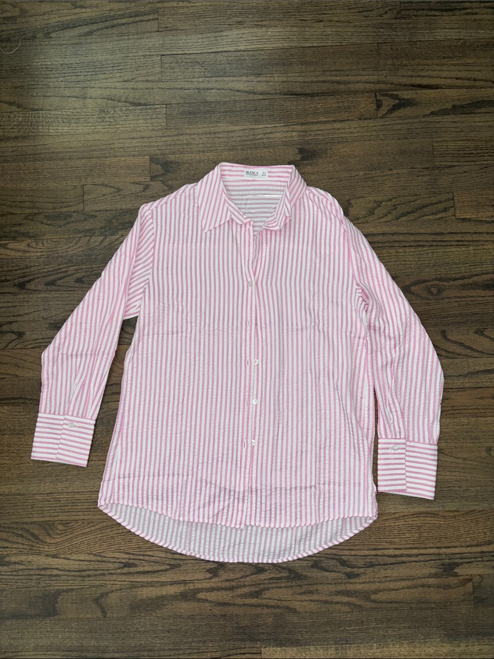Light Pink Striped Button-Down Shirt - Women